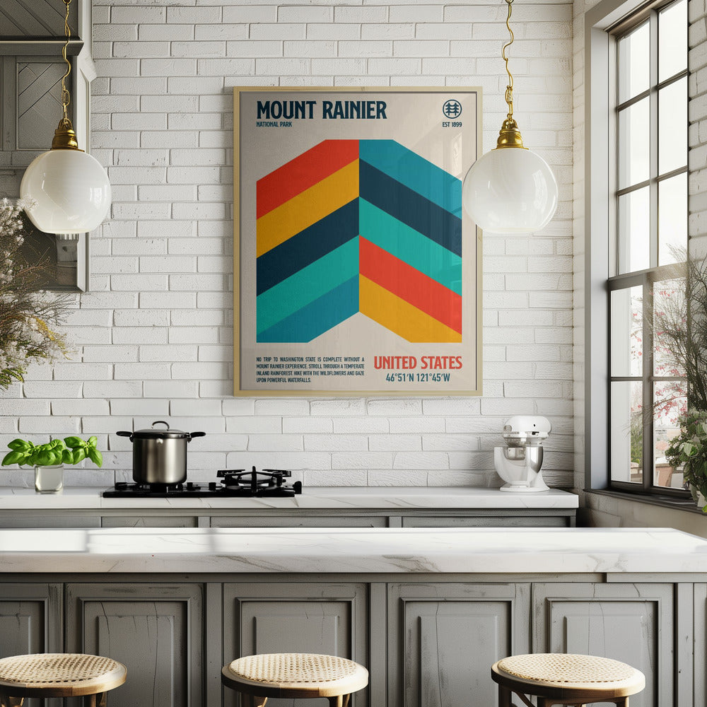 Mount Rainier National Park Travel Poster Poster