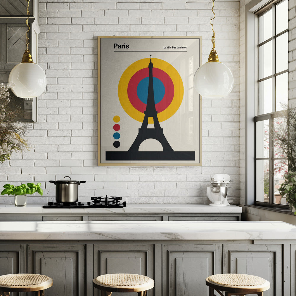 Paris Eiffel Tower Retro travel Print Poster