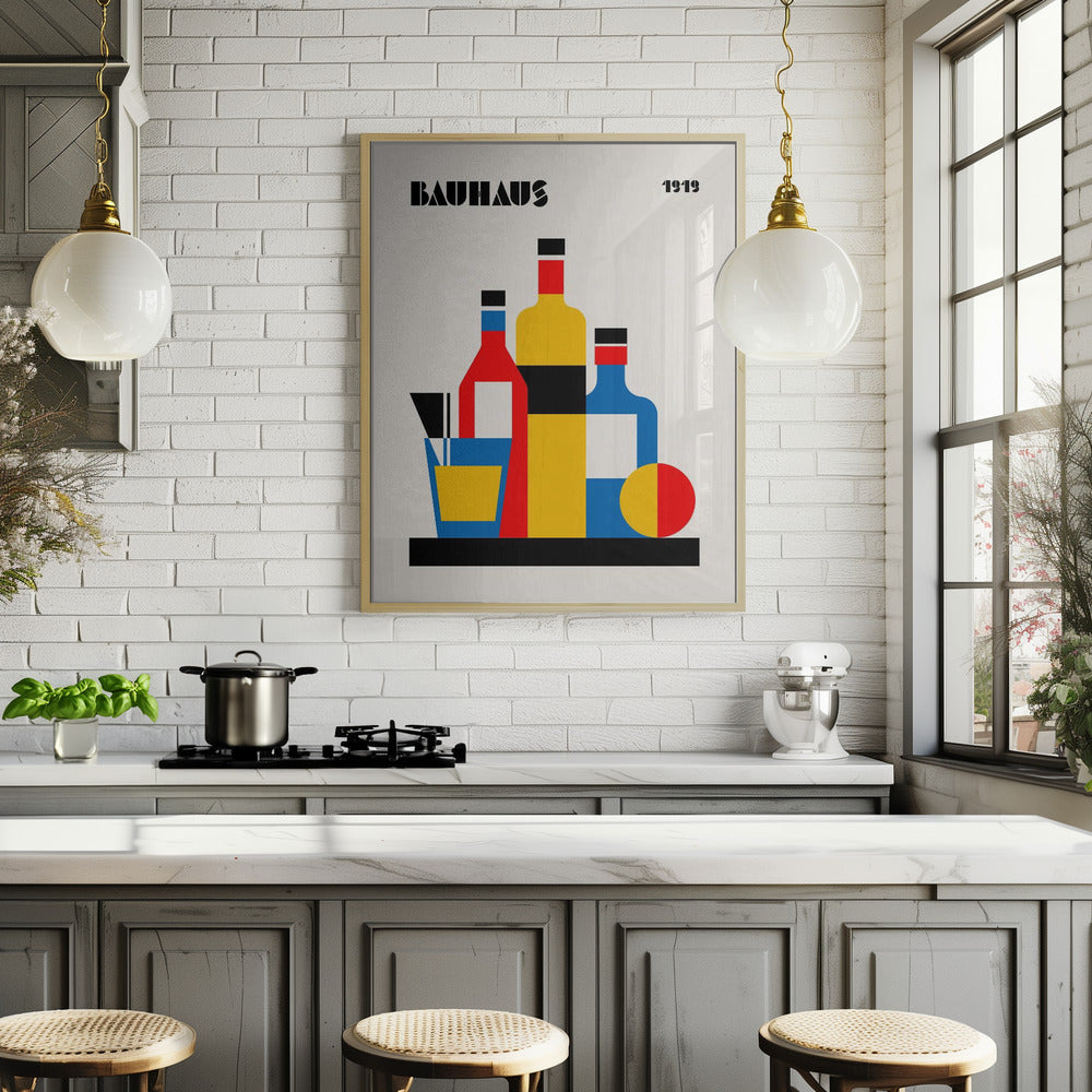 Bauhaus Wine Print Poster