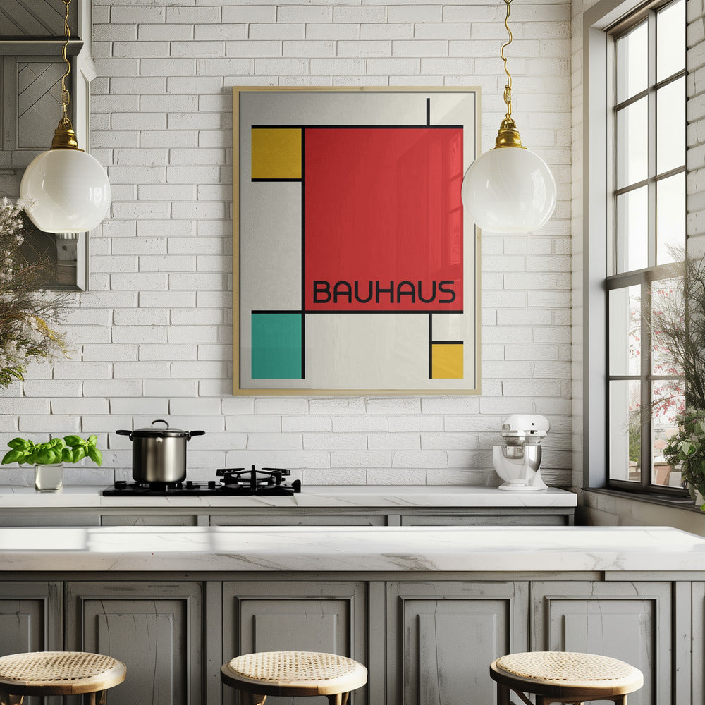 Bauhaus Geometric Design Retro Poster