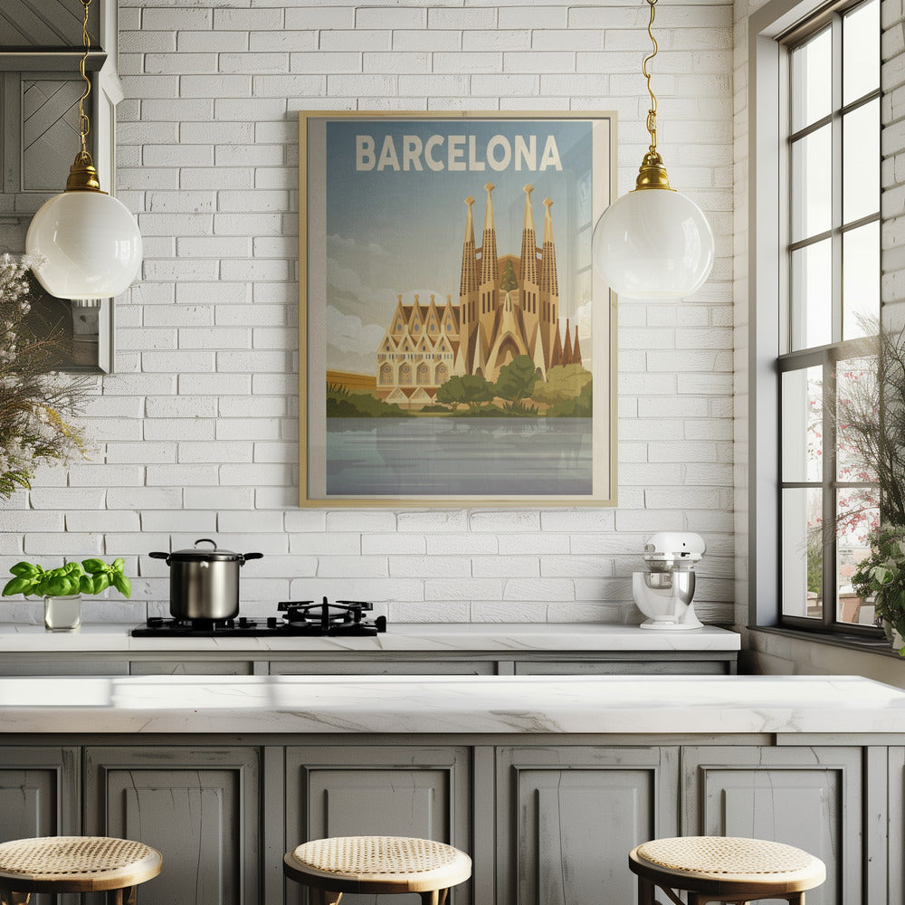 Barcelona Travel Print Poster