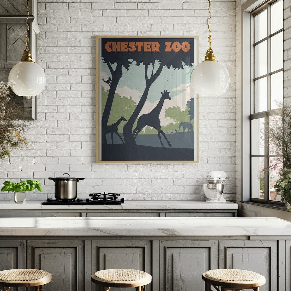 Chester Zoo Travel Print Poster
