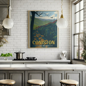 Coniston Lake District Travel Print Poster