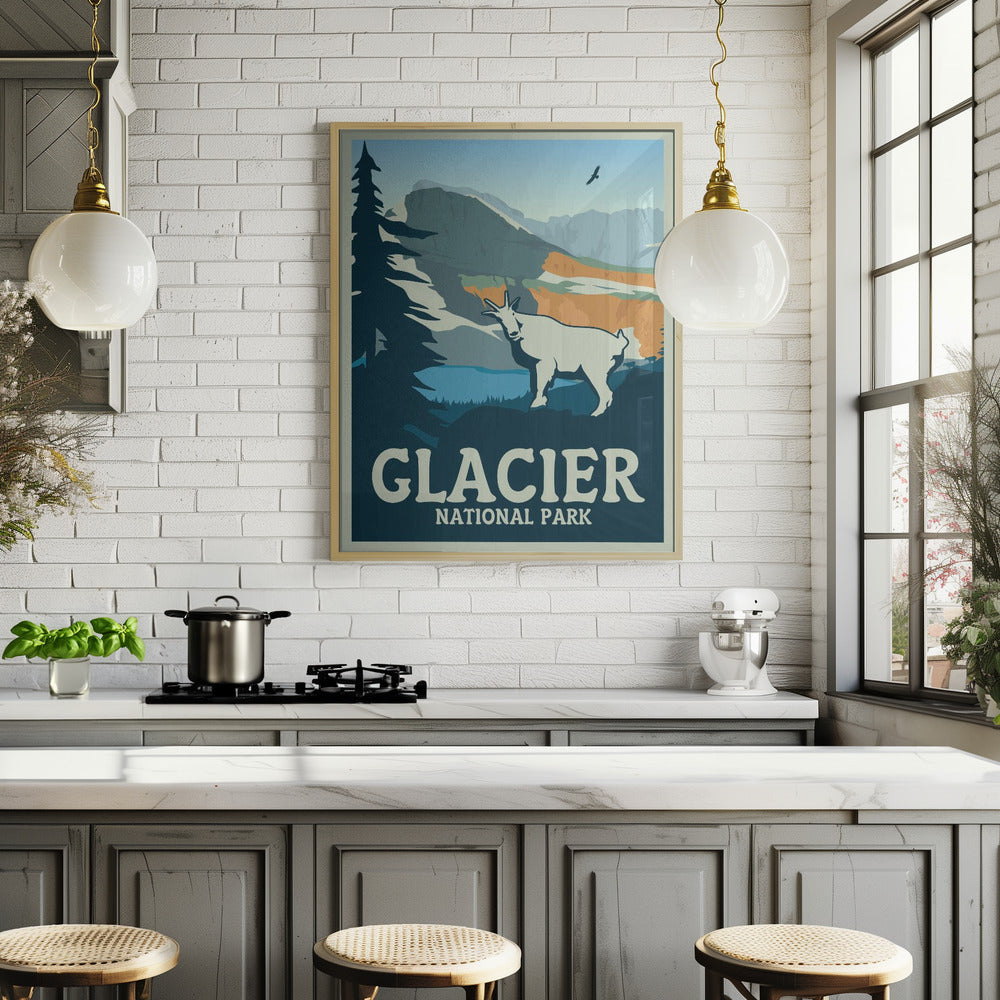 Glacier National Park Travel Print Poster