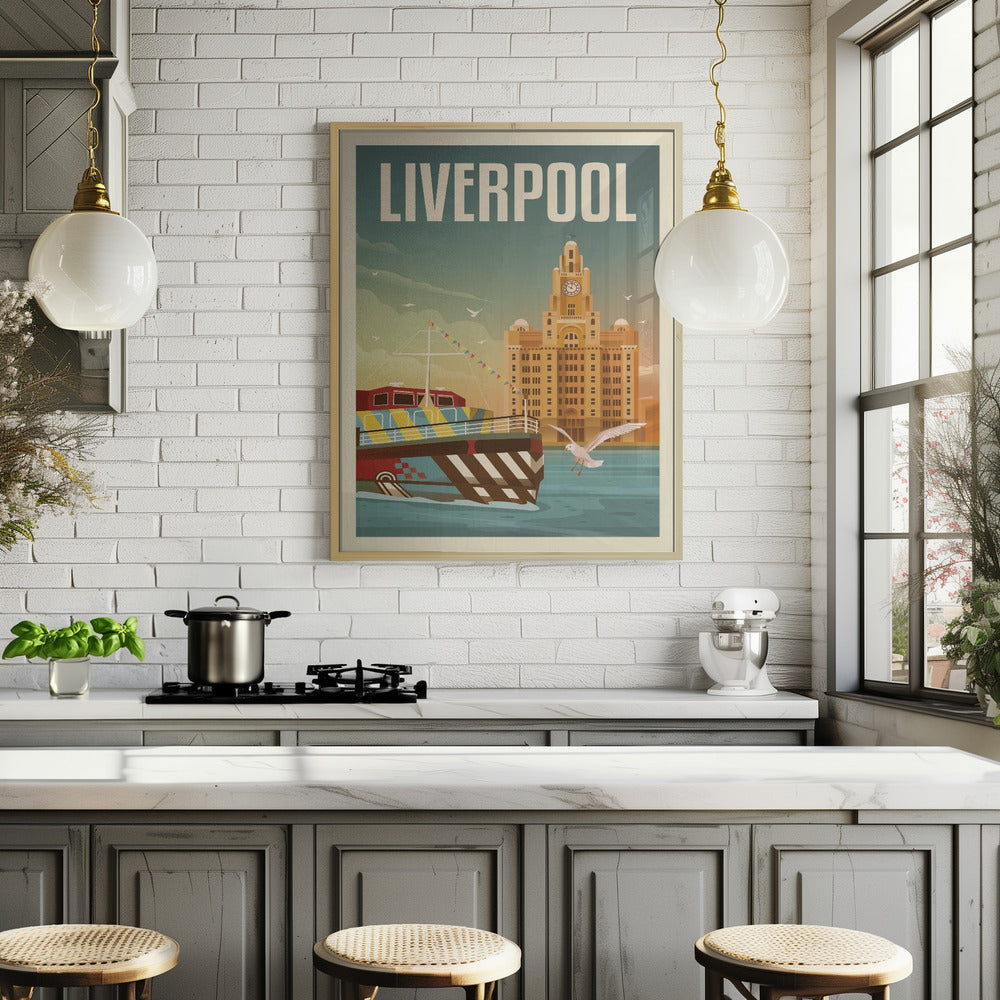 Liverpool Liver Building Travel Print Poster