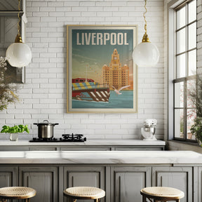 Liverpool Liver Building Travel Print Poster