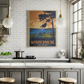 Windermere Lake District Travel Print Poster