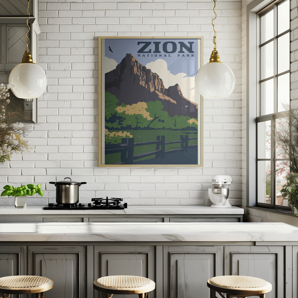 Zion National Park Travel Print Poster