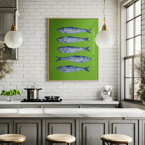 Sardines Lime Green Poster