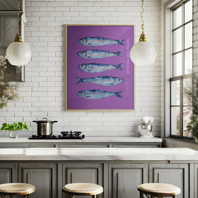 Sardines on Purple Poster