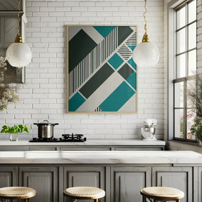 Geometric Teal Poster