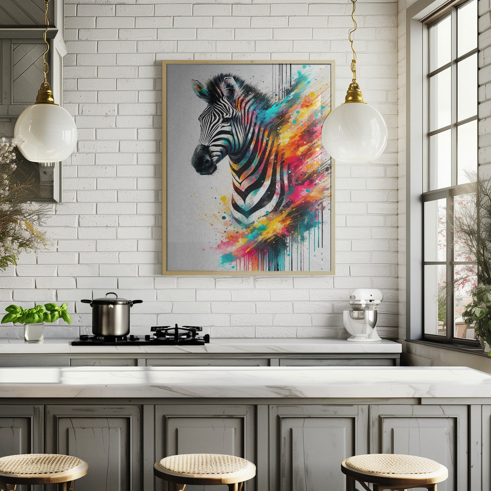 Colorful Zebra Poster