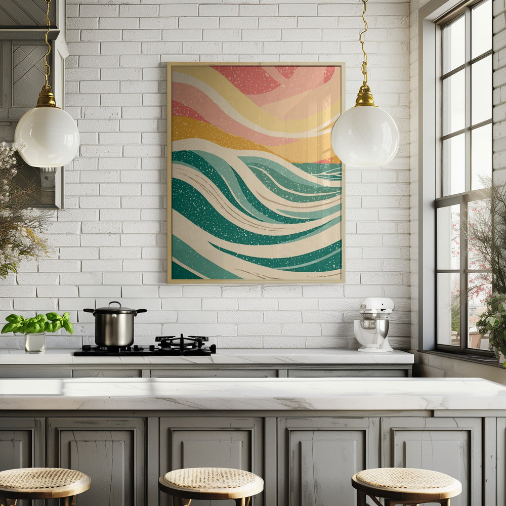 Abstract Sea Waves Poster