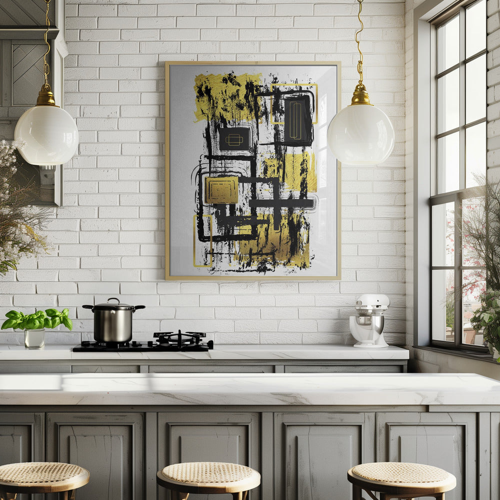 ABSTRACT ART Construction Plan Poster