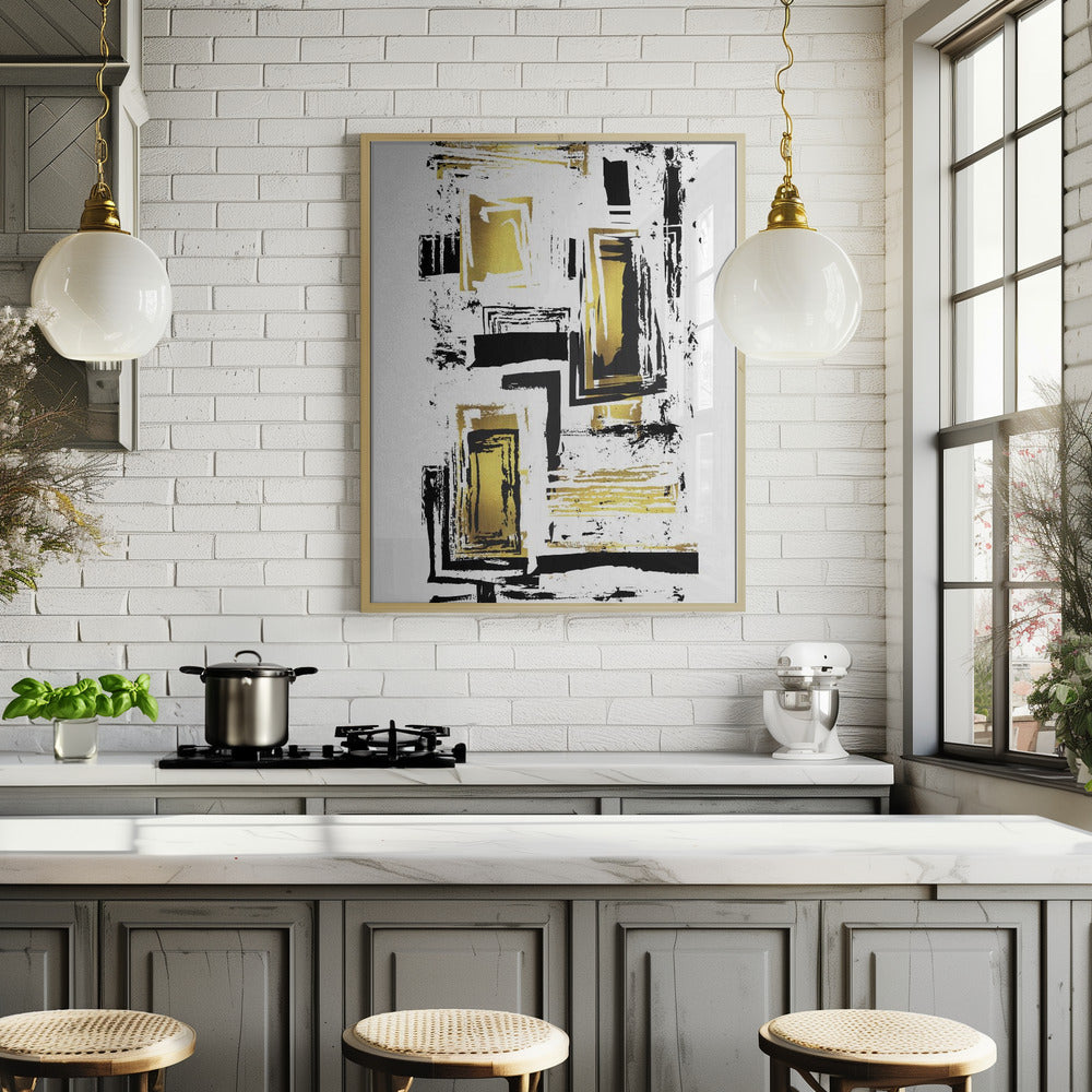 ABSTRACT ART Edgy Structures Poster