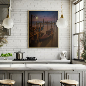 VENICE Gondolas during Blue Hour Poster