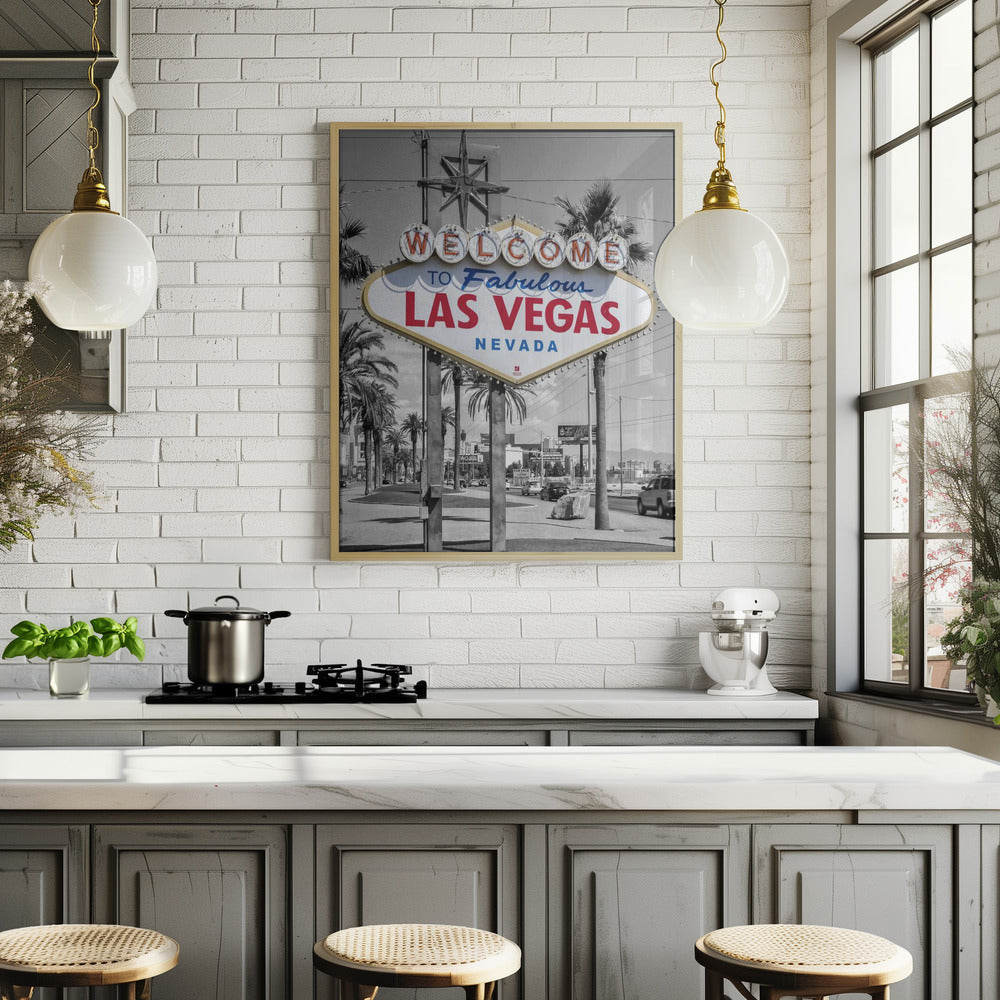 LAS VEGAS Sign - colorkey Poster