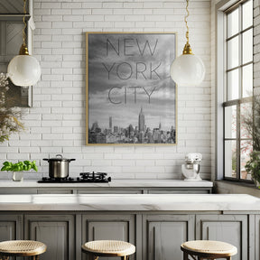 NYC Midtown Manhattan | Text &amp; Skyline Poster