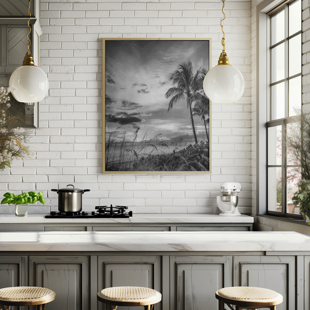 BONITA BEACH Evening mood | monochrome Poster