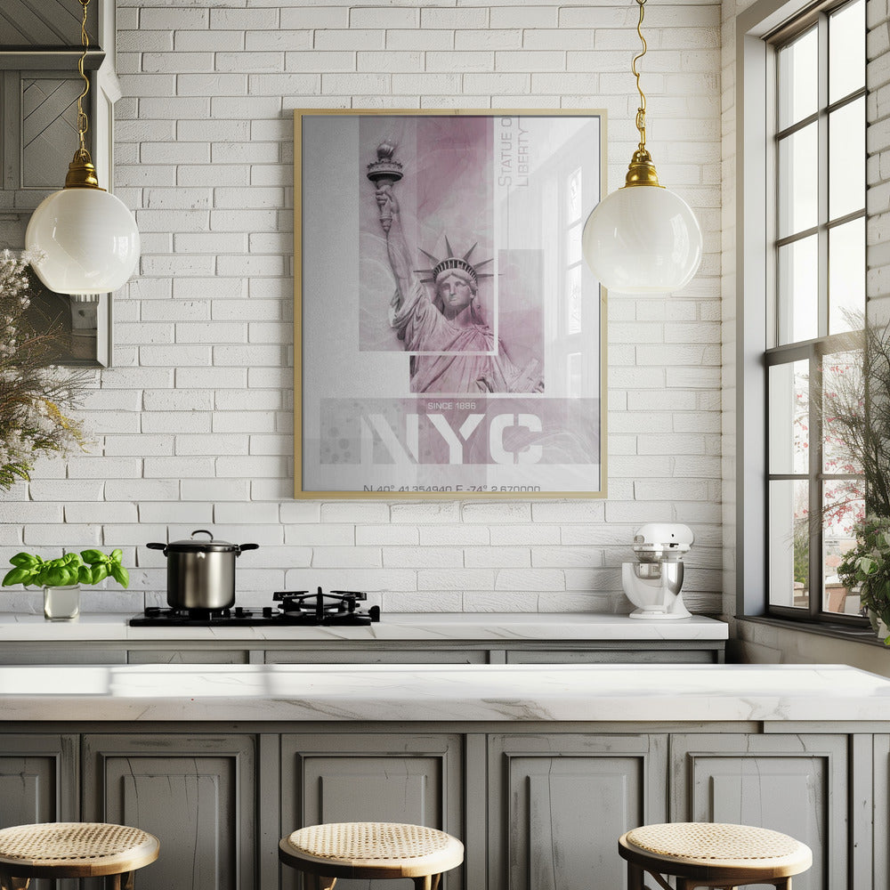 Poster Art NYC Statue of Liberty | pink marble Poster