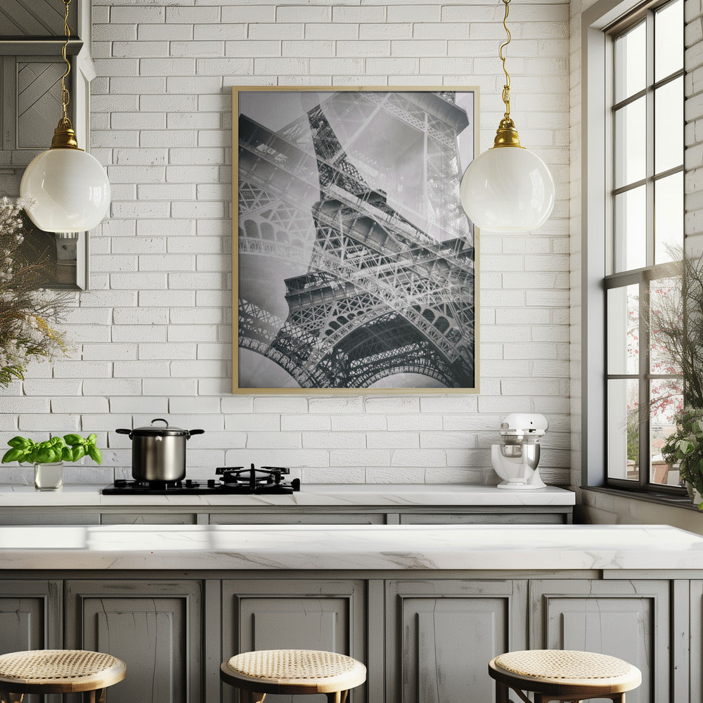 Eiffel Tower Double Exposure Poster