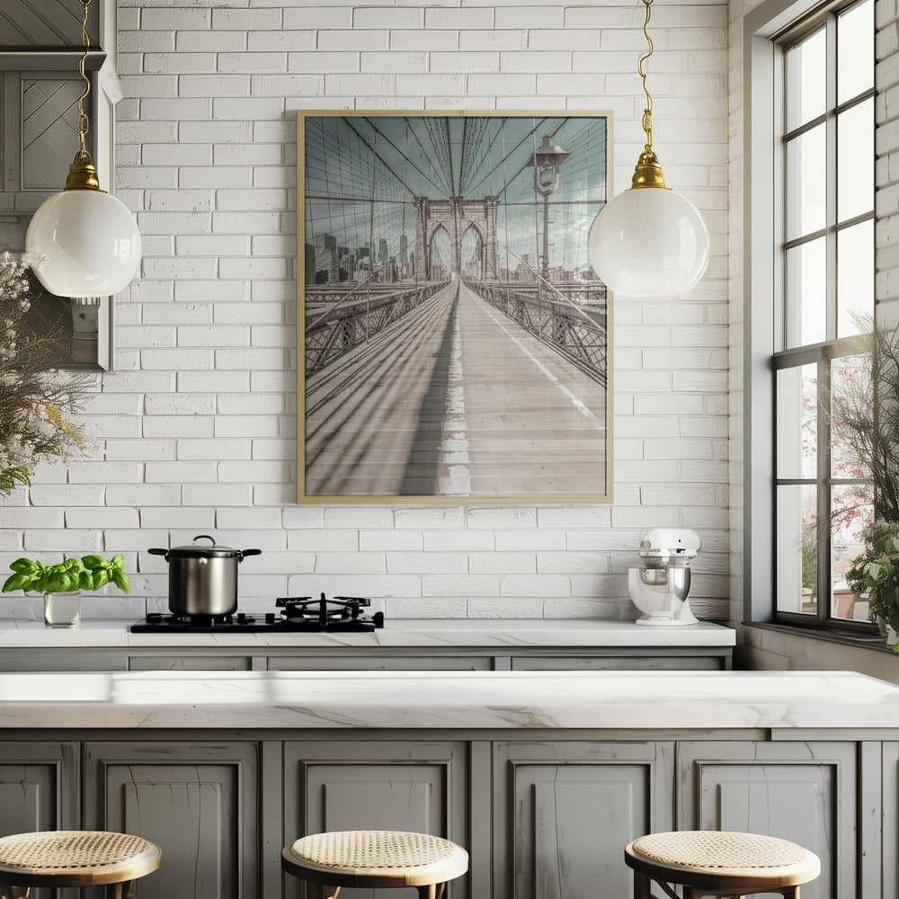 NEW YORK CITY Brooklyn Bridge | urban vintage style Poster