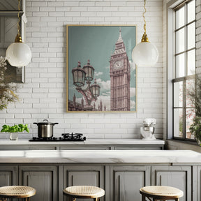 LONDON Elizabeth Tower | urban vintage style Poster