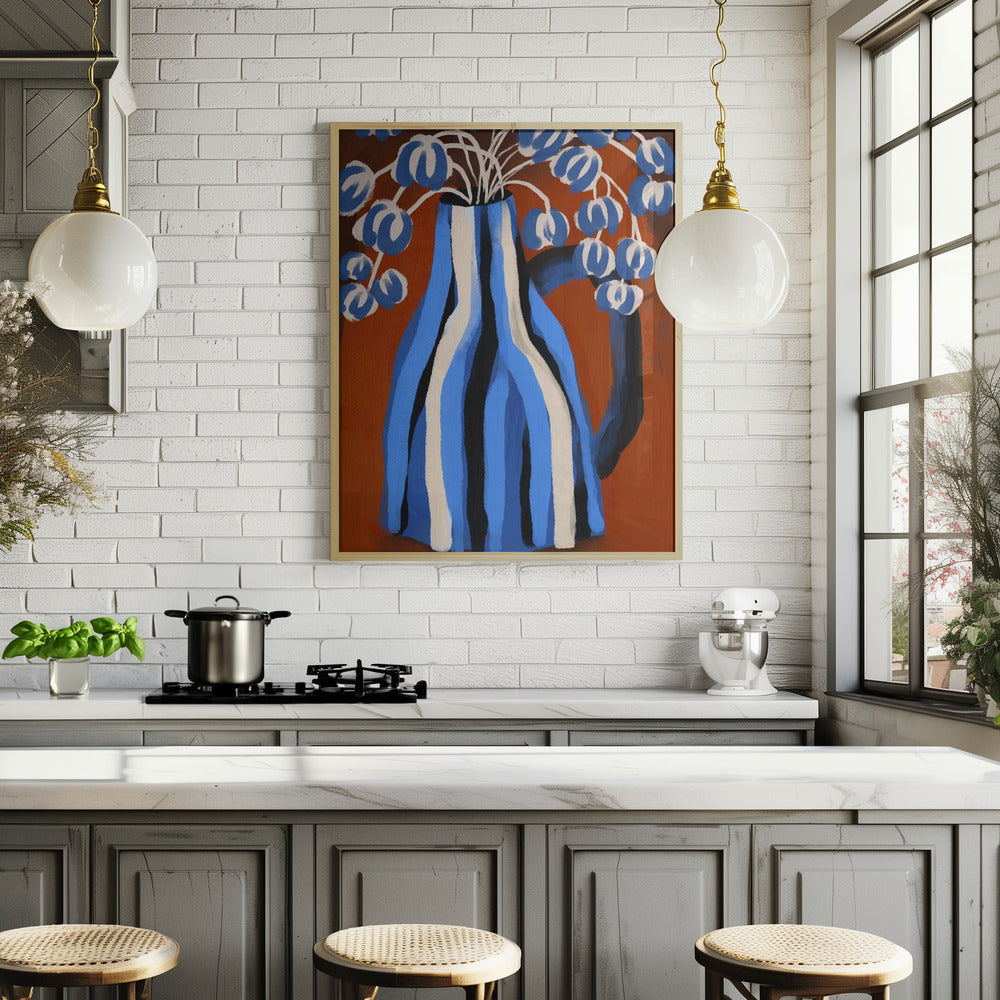 Striped Vase Poster