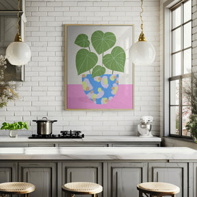 Plant in Patterned Pot Poster