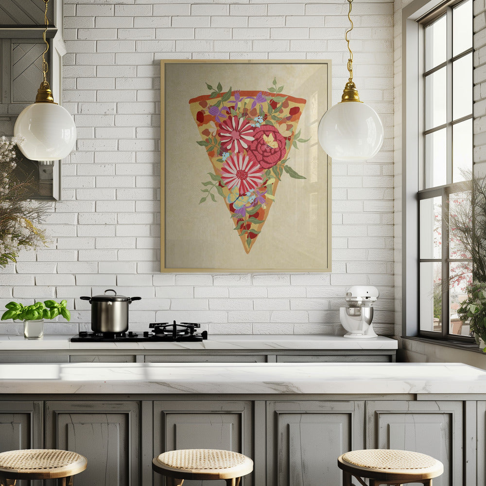 Slice of flower pizza Poster