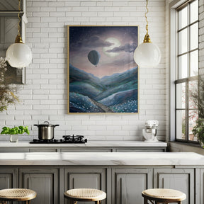 Moonlight landscape Poster