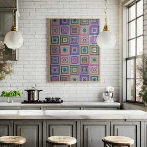 Colorful digital grandma squares II Poster