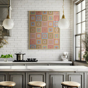 Colorful digital grandma squares III Poster