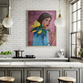 Woman With Lily Poster