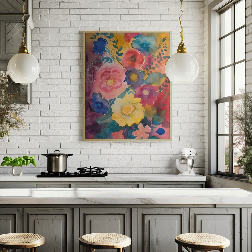 Watercolor Floral No. 6 Poster