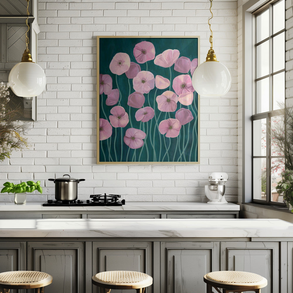 Pink poppies Poster