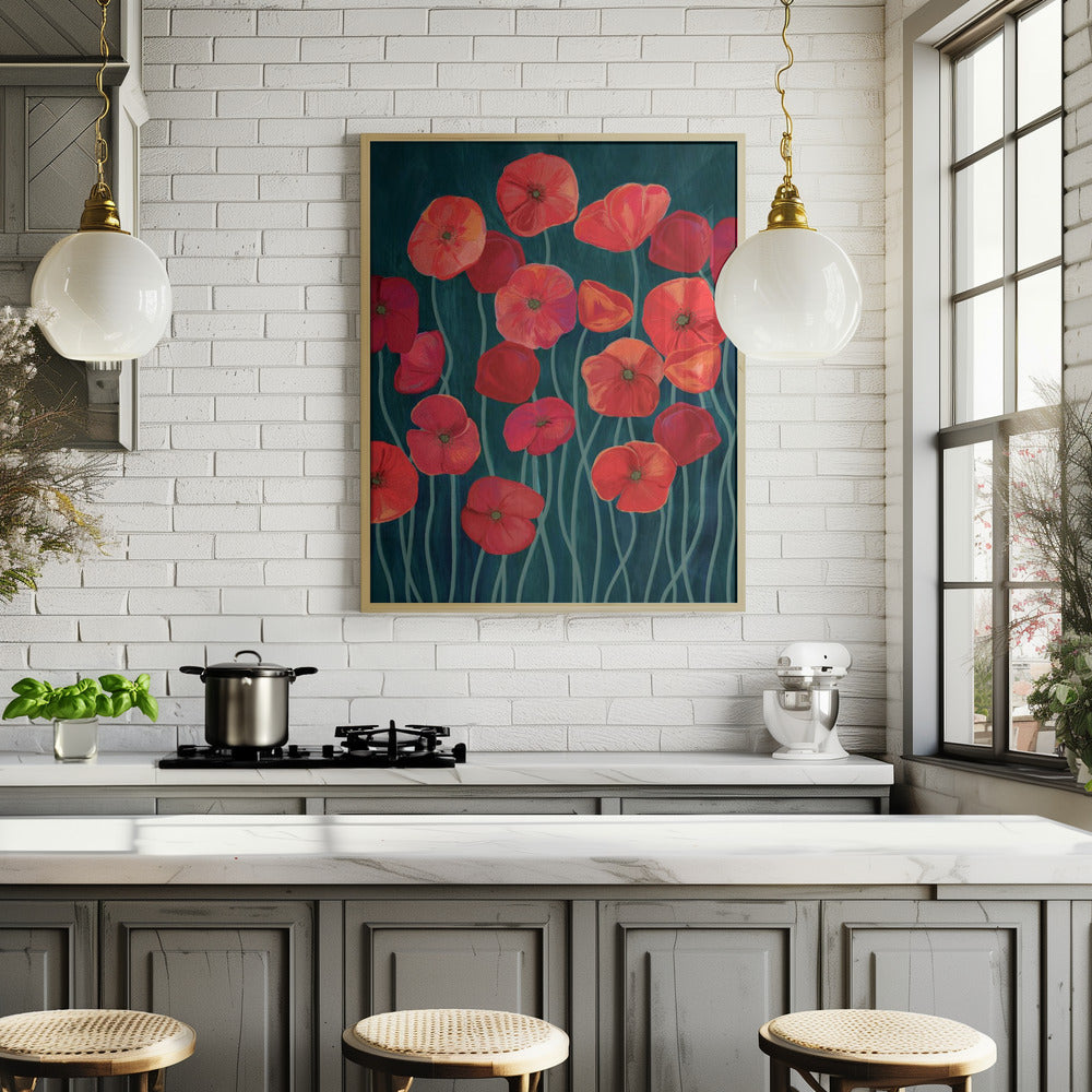 Red poppies Poster