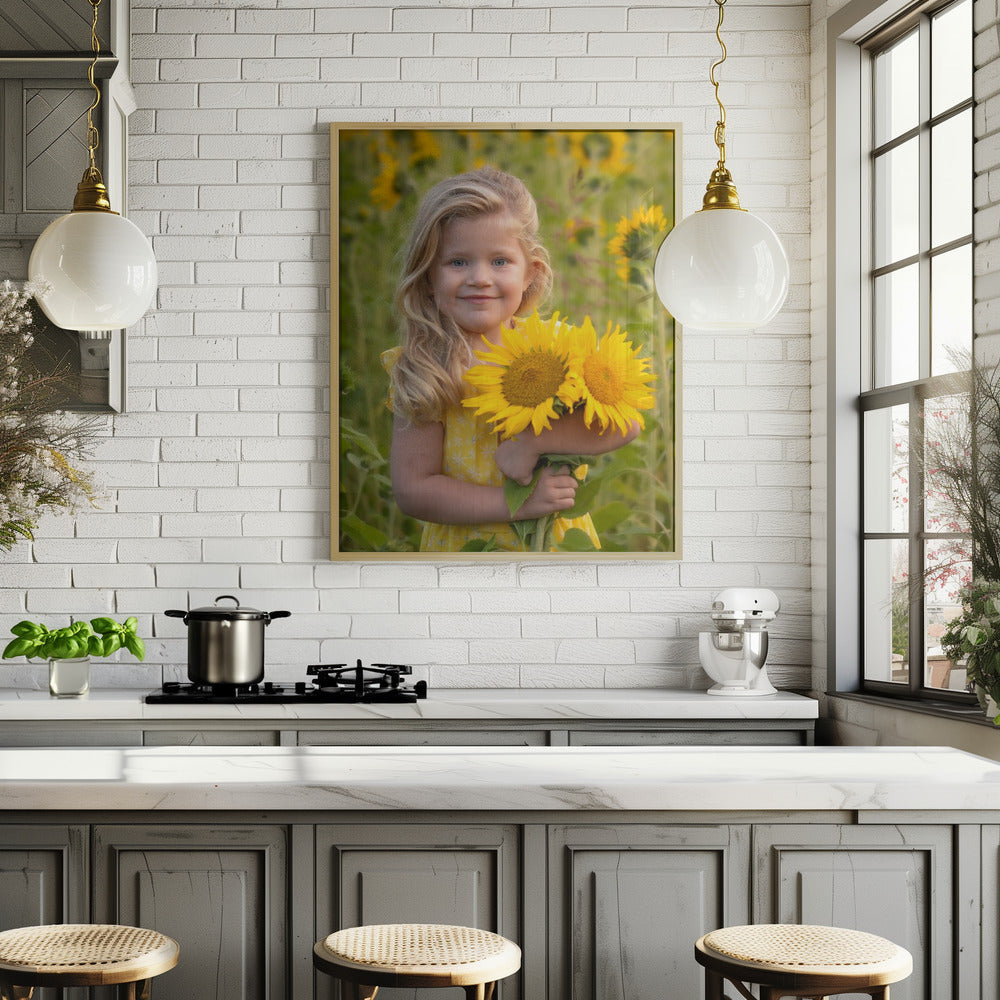 Sunflower girl Poster