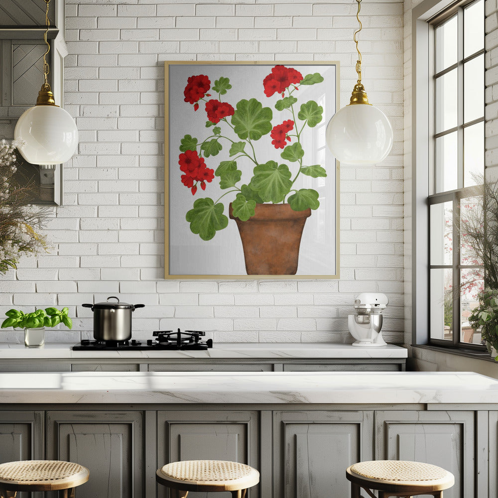 Red Geranium Poster