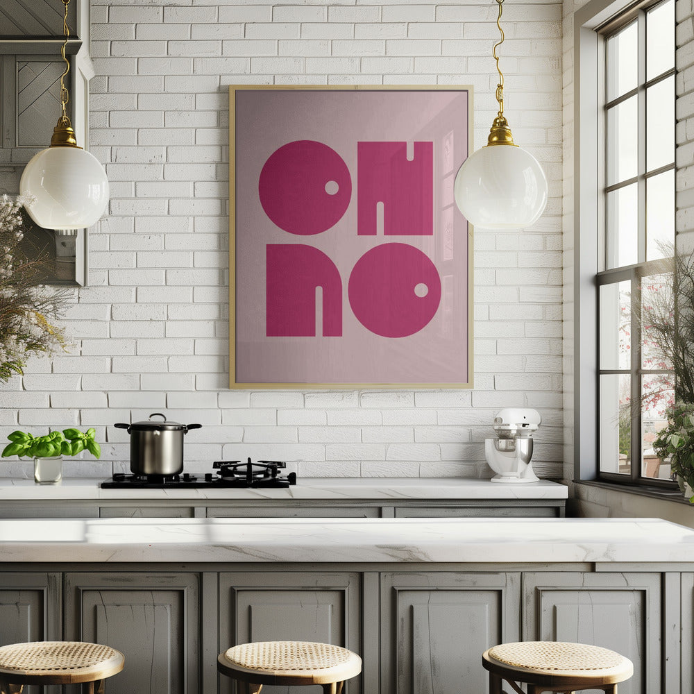 Oh No  Pink Cerry Pink.psdratio 3x4 Print By Bohonewart Poster