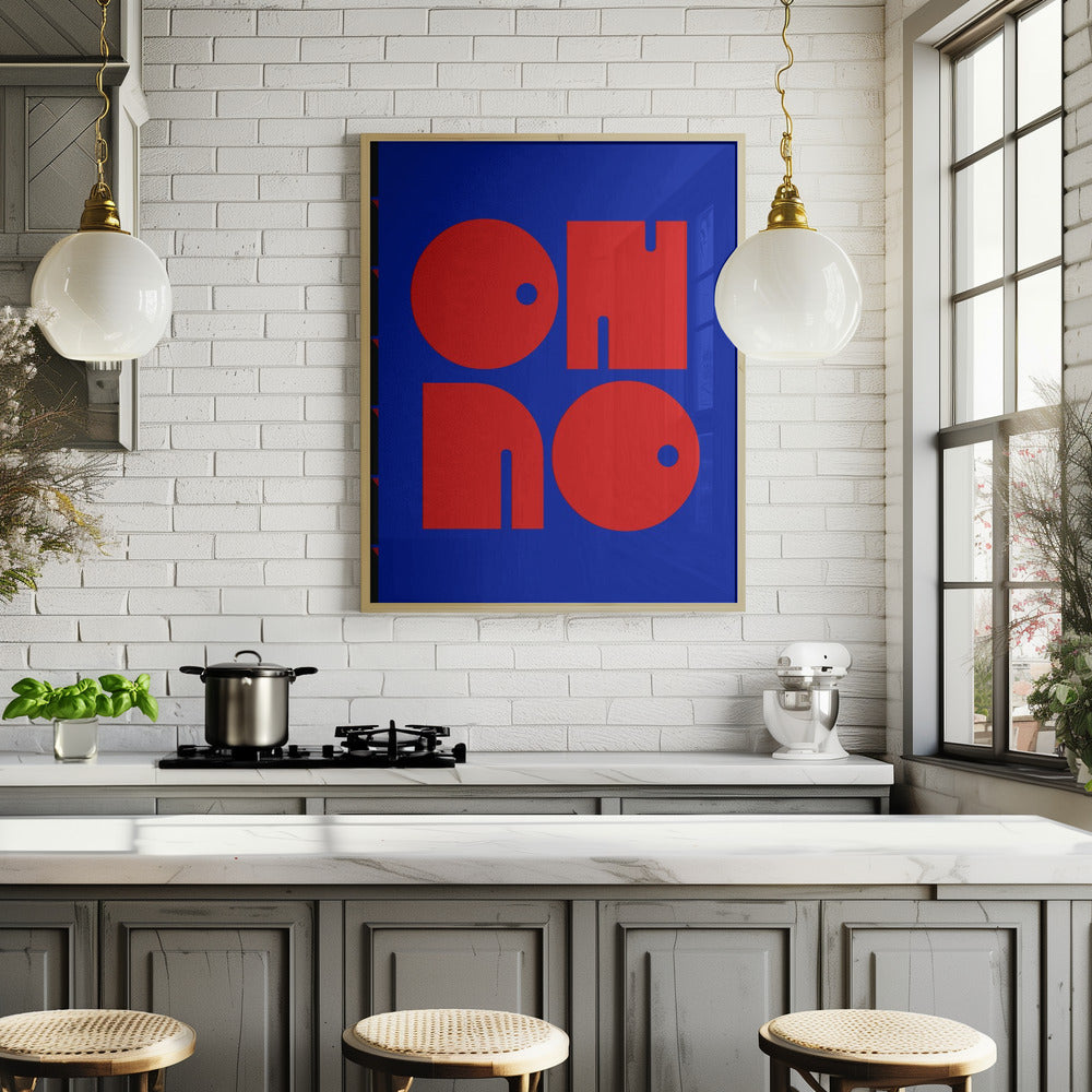 Oh No Dark Blue Recovered.psdratio 3x4 Print By Bohonewart Poster