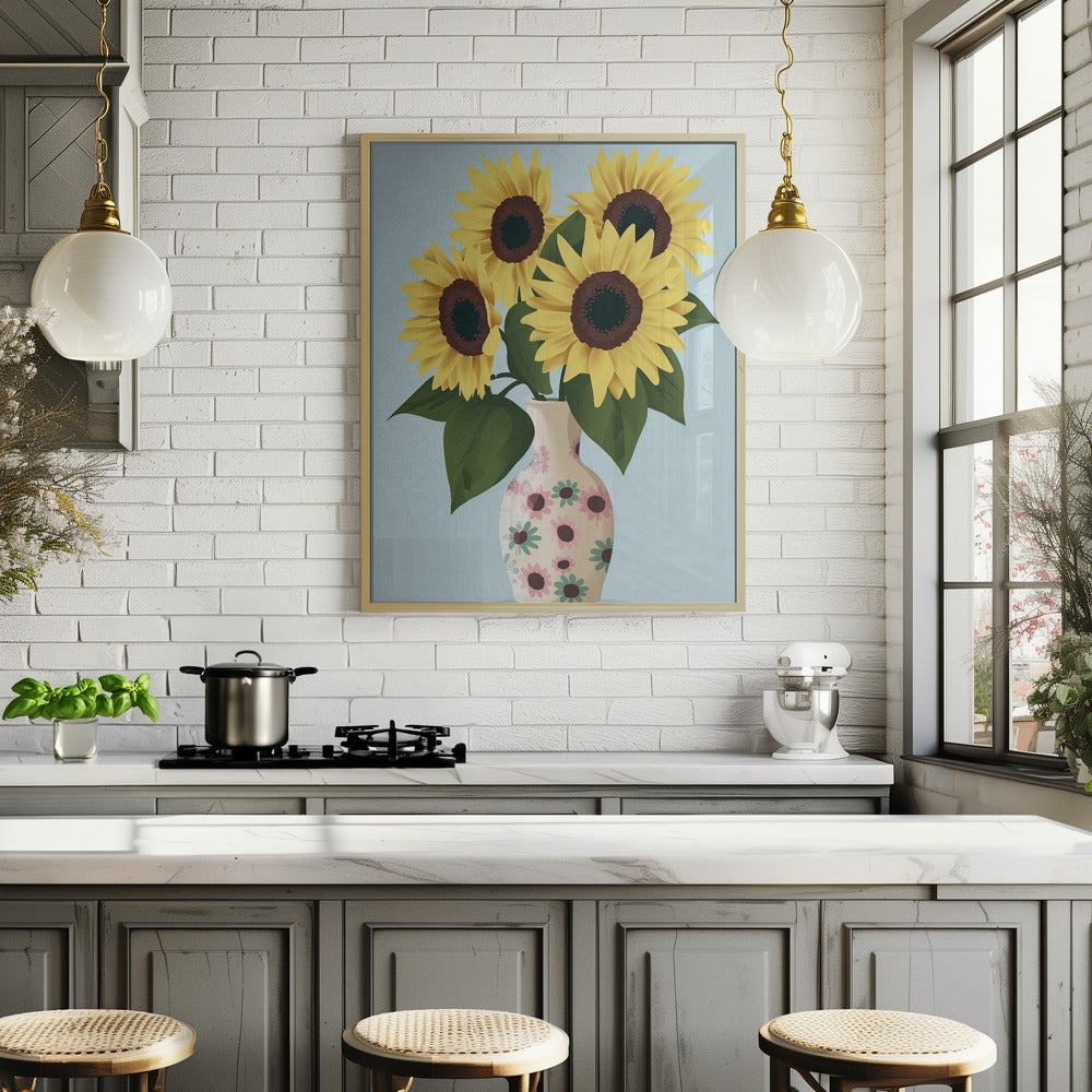 Vase of Sunflowers Poster