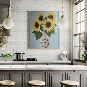 Vase of Sunflowers Poster