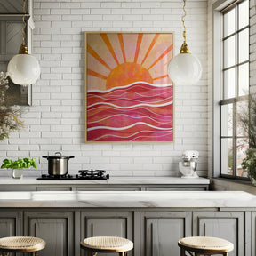 Sea Sunset Pink Poster