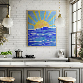 Sea Sunset Blue Poster