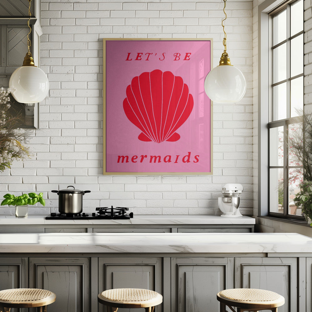 Mermaidspinkred Ratioiso Poster