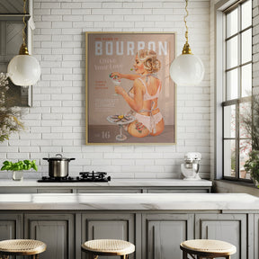 Bourbon Babe Vol 16 Vintage Vodka Martini Pin Up Girl Poster