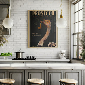 Art Deco Prosecco Wall Art Of An Ostrich Poster