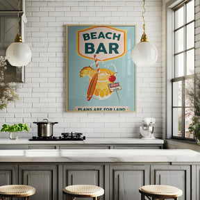 Beach Bar Summer Tropical Cocktail Bar Art Poster