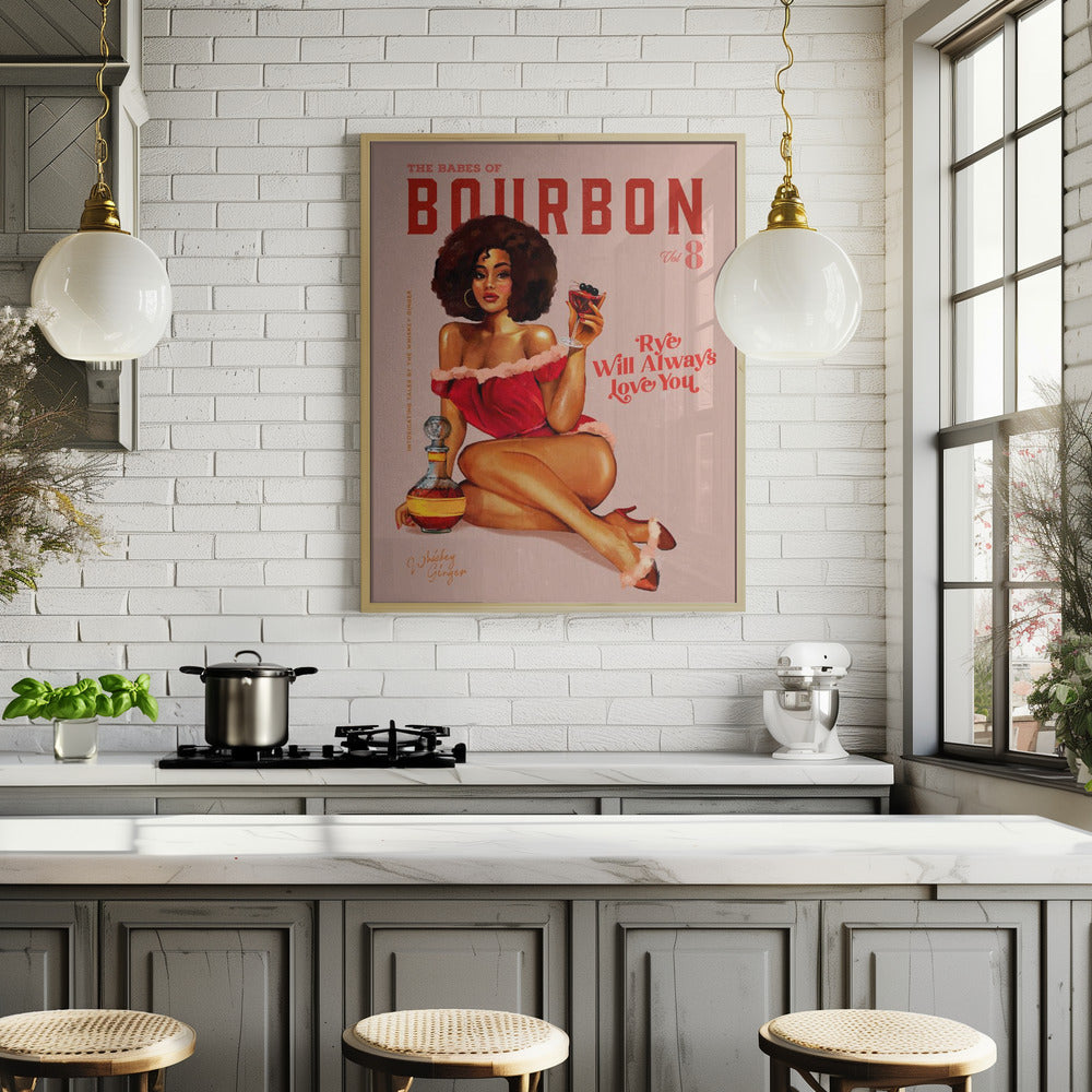 Babes of Bourbon Vol 8 Vintage Pinup Girl With Afro Poster